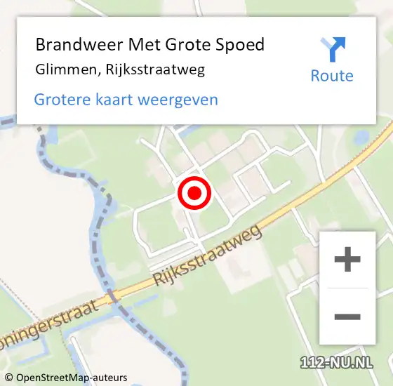 Locatie op kaart van de 112 melding: Brandweer Met Grote Spoed Naar Glimmen, Rijksstraatweg op 26 november 2015 10:29