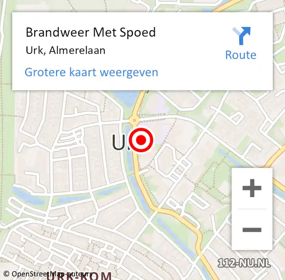 Locatie op kaart van de 112 melding: Brandweer Met Spoed Naar Urk, Almerelaan op 26 november 2015 10:29