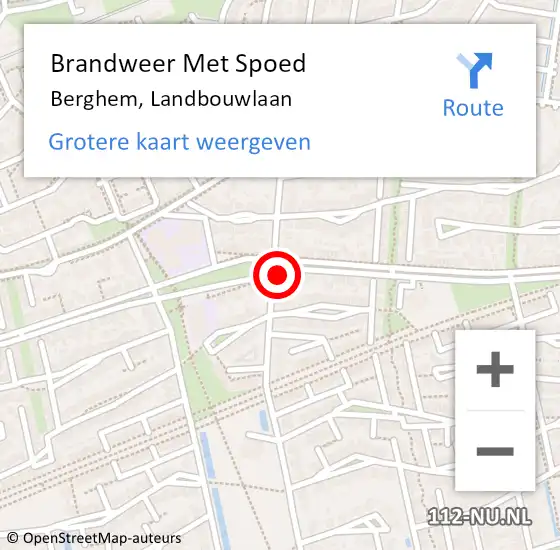 Locatie op kaart van de 112 melding: Brandweer Met Spoed Naar Berghem, Landbouwlaan op 26 november 2015 11:26