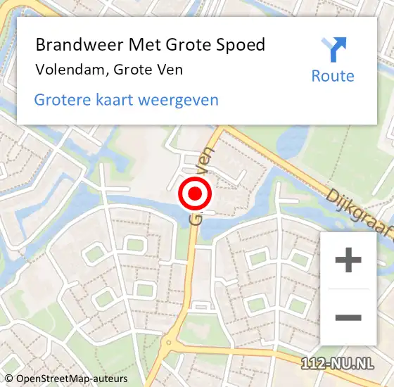 Locatie op kaart van de 112 melding: Brandweer Met Grote Spoed Naar Volendam, Grote Ven op 26 november 2015 12:17