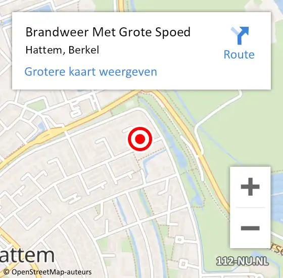 Locatie op kaart van de 112 melding: Brandweer Met Grote Spoed Naar Hattem, Berkel op 26 november 2015 12:43