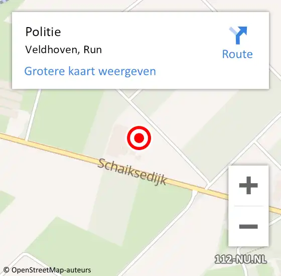 Locatie op kaart van de 112 melding: Politie Veldhoven, Run op 26 november 2015 12:49