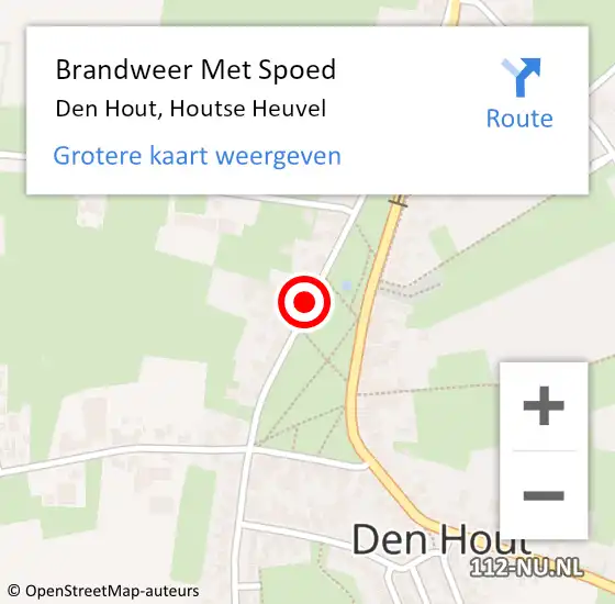 Locatie op kaart van de 112 melding: Brandweer Met Spoed Naar Den Hout, Houtse Heuvel op 26 november 2015 13:52