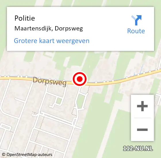 Locatie op kaart van de 112 melding: Politie Maartensdijk, Dorpsweg op 26 november 2015 13:59