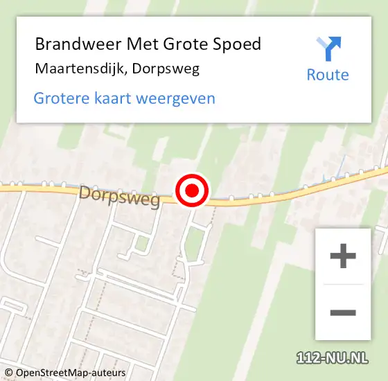 Locatie op kaart van de 112 melding: Brandweer Met Grote Spoed Naar Maartensdijk, Dorpsweg op 26 november 2015 14:02