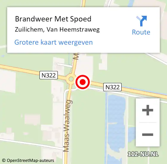 Locatie op kaart van de 112 melding: Brandweer Met Spoed Naar Zuilichem, Van Heemstraweg op 26 november 2015 14:25