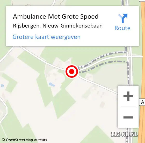 Locatie op kaart van de 112 melding: Ambulance Met Grote Spoed Naar Rijsbergen, Nieuw-Ginnekensebaan op 26 november 2015 15:34