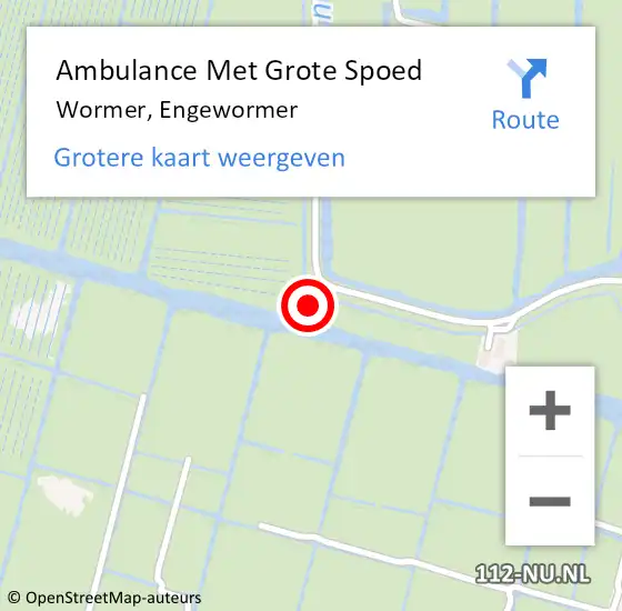 Locatie op kaart van de 112 melding: Ambulance Met Grote Spoed Naar Wormer, Engewormer op 26 november 2015 17:02