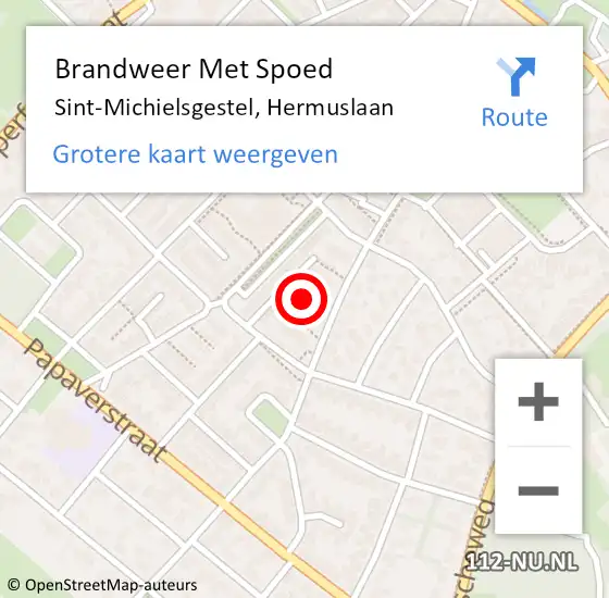 Locatie op kaart van de 112 melding: Brandweer Met Spoed Naar Sint-Michielsgestel, Hermuslaan op 26 november 2015 17:24