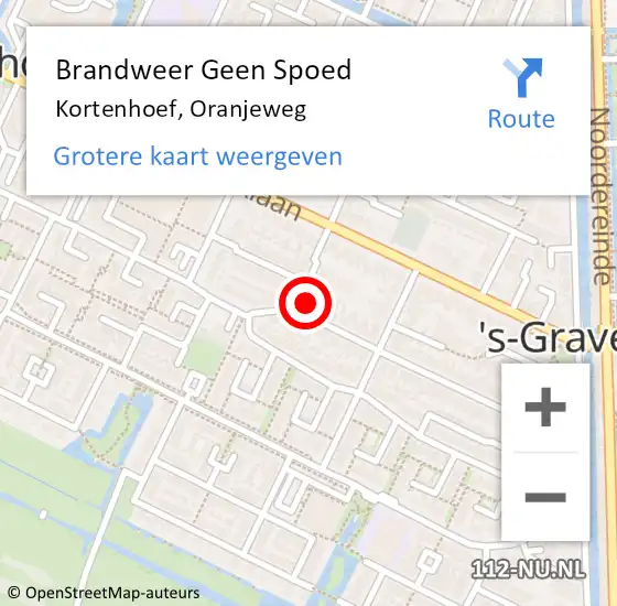 Locatie op kaart van de 112 melding: Brandweer Geen Spoed Naar Kortenhoef, Oranjeweg op 26 november 2015 18:55