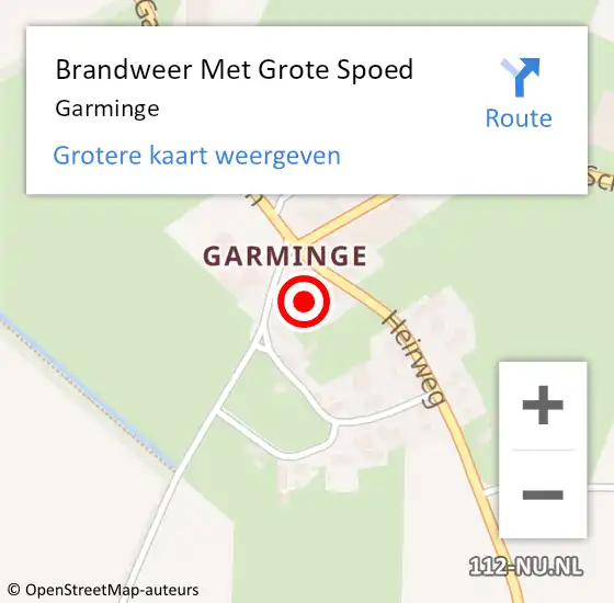 Locatie op kaart van de 112 melding: Brandweer Met Grote Spoed Naar Garminge op 26 november 2015 20:00