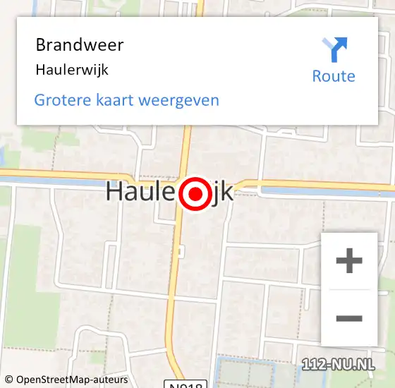 Locatie op kaart van de 112 melding: Brandweer Haulerwijk op 26 november 2015 20:08