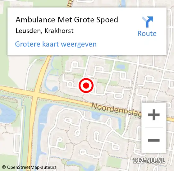 Locatie op kaart van de 112 melding: Ambulance Met Grote Spoed Naar Leusden, Krakhorst op 26 november 2015 20:16