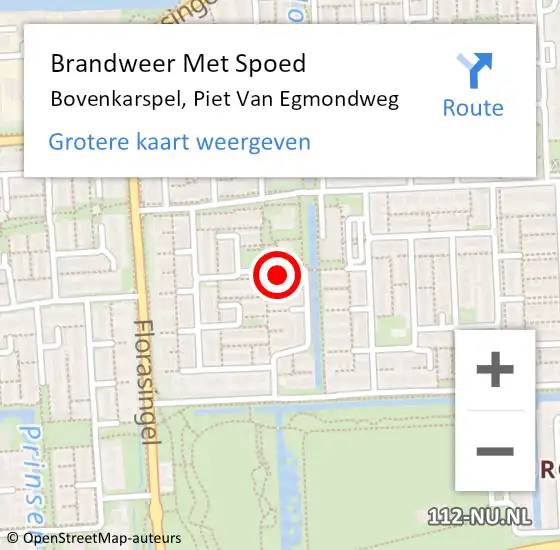 Locatie op kaart van de 112 melding: Brandweer Met Spoed Naar Bovenkarspel, Piet Van Egmondweg op 26 november 2015 22:16