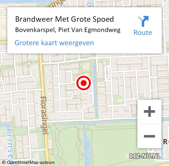 Locatie op kaart van de 112 melding: Brandweer Met Grote Spoed Naar Bovenkarspel, Piet Van Egmondweg op 26 november 2015 22:39