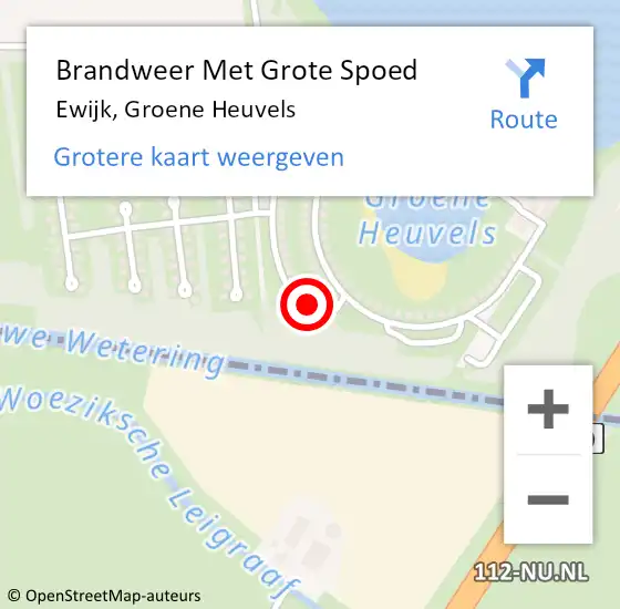 Locatie op kaart van de 112 melding: Brandweer Met Grote Spoed Naar Ewijk, Groene Heuvels op 27 november 2015 00:08