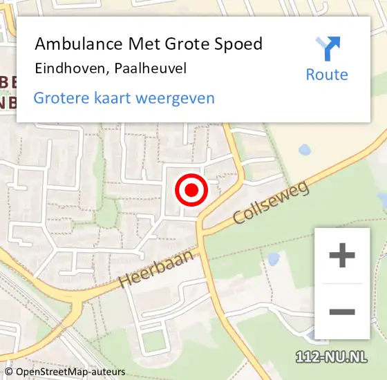 Locatie op kaart van de 112 melding: Ambulance Met Grote Spoed Naar Eindhoven, Paalheuvel op 27 november 2015 06:14