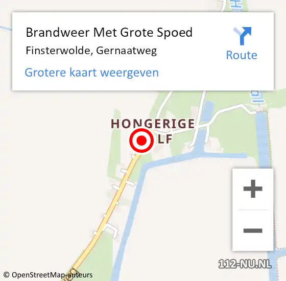 Locatie op kaart van de 112 melding: Brandweer Met Grote Spoed Naar Finsterwolde, Gernaatweg op 27 november 2015 08:26