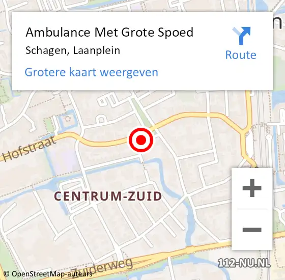 Locatie op kaart van de 112 melding: Ambulance Met Grote Spoed Naar Schagen, Laanplein op 27 november 2015 10:16