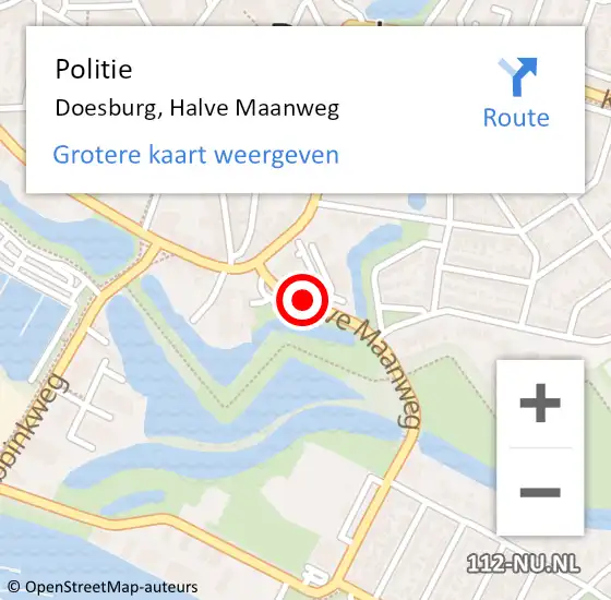 Locatie op kaart van de 112 melding: Politie Doesburg, Halve Maanweg op 27 november 2015 12:22