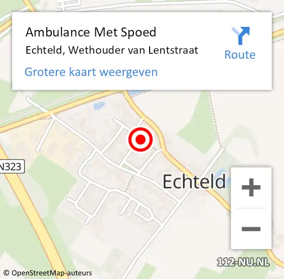 Locatie op kaart van de 112 melding: Ambulance Met Spoed Naar Echteld, Wethouder van Lentstraat op 27 november 2015 13:25