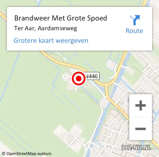 Locatie op kaart van de 112 melding: Brandweer Met Grote Spoed Naar Ter Aar, Aardamseweg op 27 november 2015 14:05