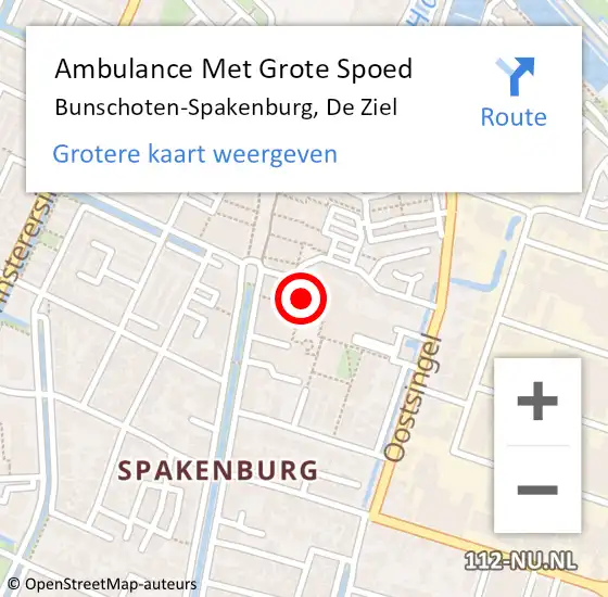 Locatie op kaart van de 112 melding: Ambulance Met Grote Spoed Naar Bunschoten-Spakenburg, De Ziel op 27 november 2015 15:17