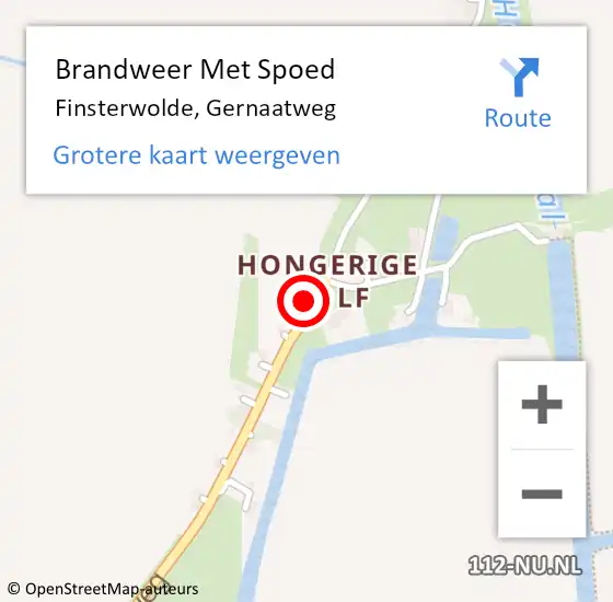 Locatie op kaart van de 112 melding: Brandweer Met Spoed Naar Finsterwolde, Gernaatweg op 27 november 2015 15:41