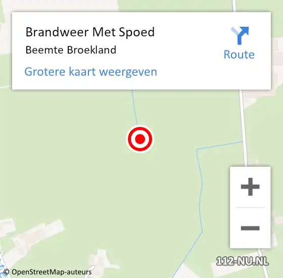 Locatie op kaart van de 112 melding: Brandweer Met Spoed Naar Beemte Broekland op 27 november 2015 17:18