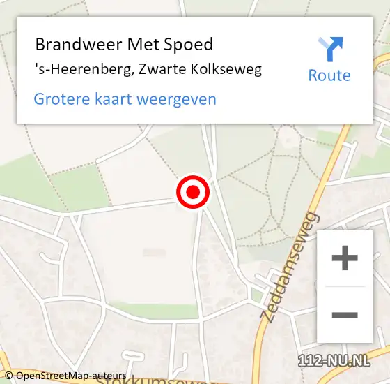 Locatie op kaart van de 112 melding: Brandweer Met Spoed Naar 's-Heerenberg, Zwarte Kolkseweg op 27 november 2015 17:21