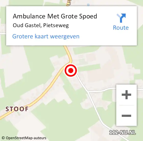 Locatie op kaart van de 112 melding: Ambulance Met Grote Spoed Naar Oud Gastel, Pietseweg op 27 november 2015 17:28