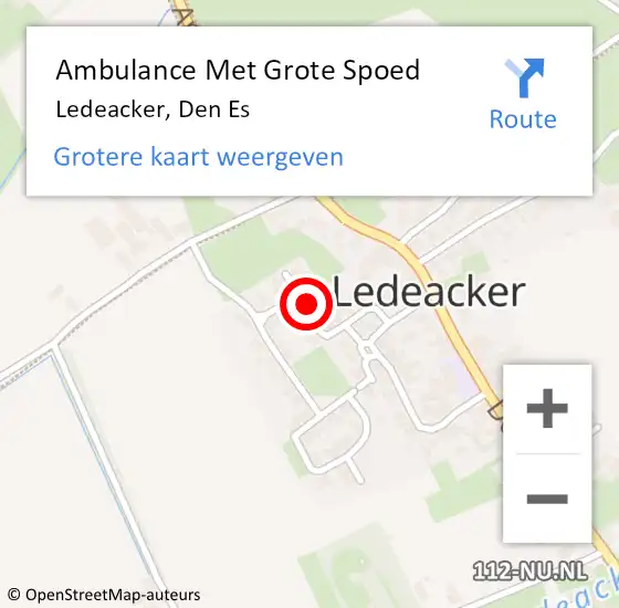 Locatie op kaart van de 112 melding: Ambulance Met Grote Spoed Naar Ledeacker, Den Es op 27 november 2015 20:20