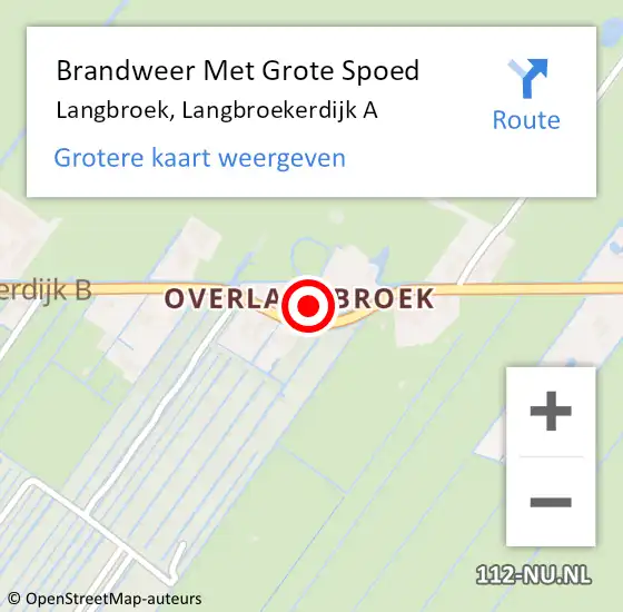 Locatie op kaart van de 112 melding: Brandweer Met Grote Spoed Naar Langbroek, Langbroekerdijk A op 27 november 2015 21:08