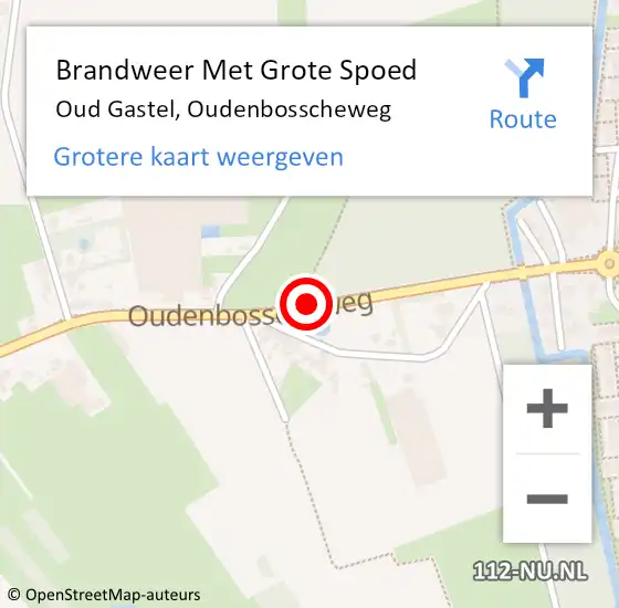 Locatie op kaart van de 112 melding: Brandweer Met Grote Spoed Naar Oud Gastel, Oudenbosscheweg op 27 november 2015 21:48