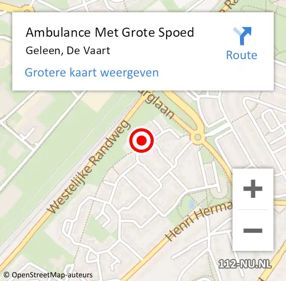 Locatie op kaart van de 112 melding: Ambulance Met Grote Spoed Naar Geleen, De Vaart op 28 november 2013 10:49