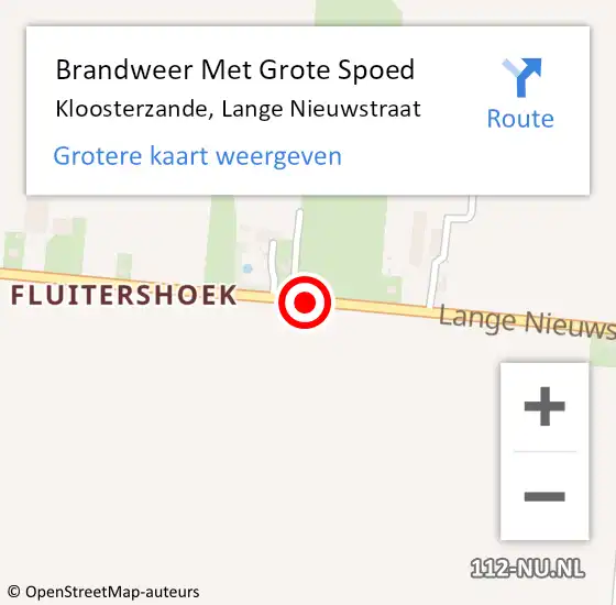 Locatie op kaart van de 112 melding: Brandweer Met Grote Spoed Naar Kloosterzande, Lange Nieuwstraat op 28 november 2015 01:32