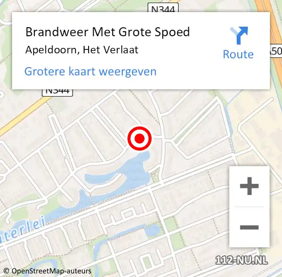 Locatie op kaart van de 112 melding: Brandweer Met Grote Spoed Naar Apeldoorn, Het Verlaat op 28 november 2015 03:33