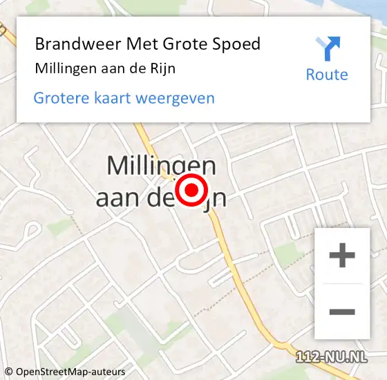 Locatie op kaart van de 112 melding: Brandweer Met Grote Spoed Naar Millingen aan de Rijn op 28 november 2015 05:56