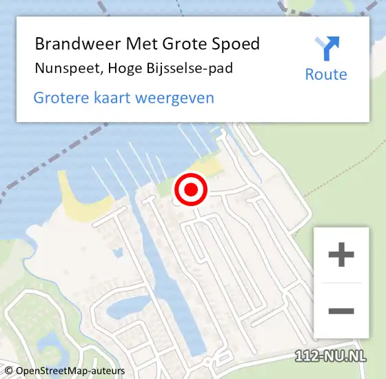 Locatie op kaart van de 112 melding: Brandweer Met Grote Spoed Naar Nunspeet, Hoge Bijsselse-pad op 28 november 2013 11:29