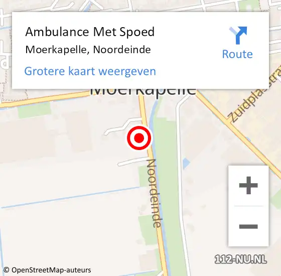 Locatie op kaart van de 112 melding: Ambulance Met Spoed Naar Moerkapelle, Noordeinde op 28 november 2015 11:05