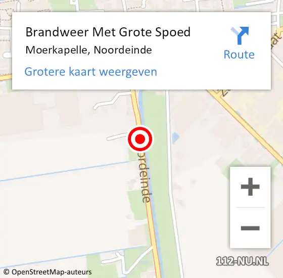 Locatie op kaart van de 112 melding: Brandweer Met Grote Spoed Naar Moerkapelle, Noordeinde op 28 november 2015 11:08