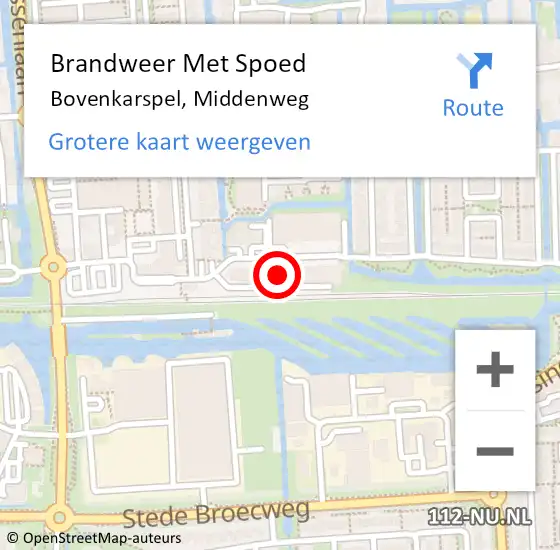 Locatie op kaart van de 112 melding: Brandweer Met Spoed Naar Bovenkarspel, Middenweg op 28 november 2015 11:12