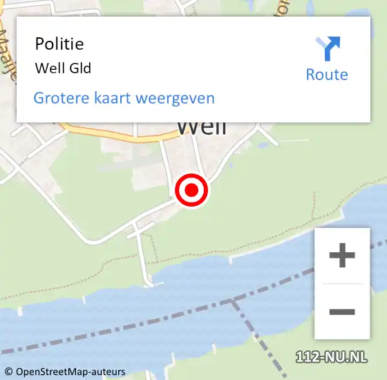 Locatie op kaart van de 112 melding: Politie Well Gld op 28 november 2013 11:36
