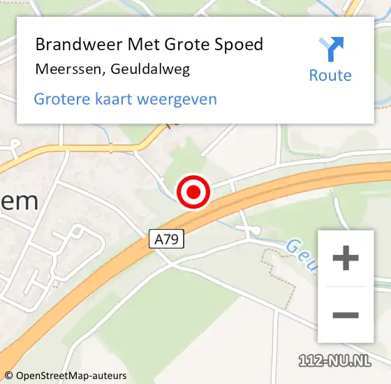 Locatie op kaart van de 112 melding: Brandweer Met Grote Spoed Naar Meerssen, Geuldalweg op 28 november 2015 13:04