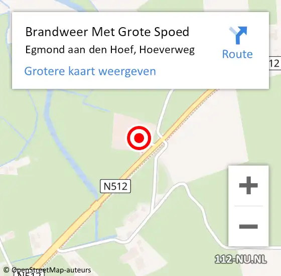 Locatie op kaart van de 112 melding: Brandweer Met Grote Spoed Naar Egmond aan den Hoef, Hoeverweg op 28 november 2015 13:31