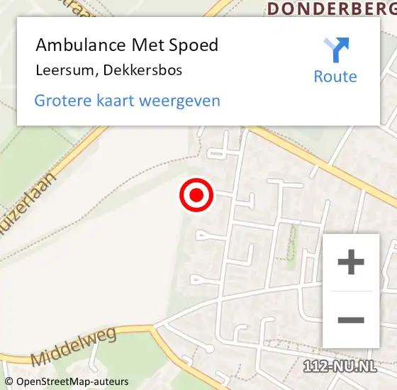 Locatie op kaart van de 112 melding: Ambulance Met Spoed Naar Leersum, Dekkersbos op 28 november 2015 14:10