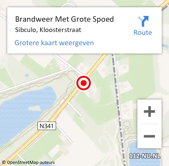 Locatie op kaart van de 112 melding: Brandweer Met Grote Spoed Naar Sibculo, Kloosterstraat op 28 november 2015 14:19