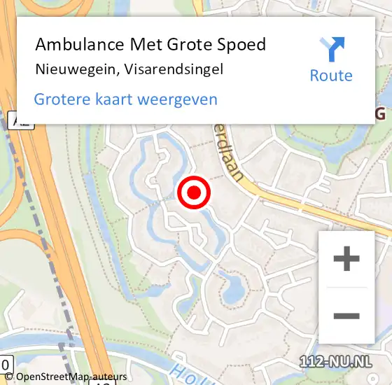 Locatie op kaart van de 112 melding: Ambulance Met Grote Spoed Naar Nieuwegein, Visarendsingel op 28 november 2015 15:16