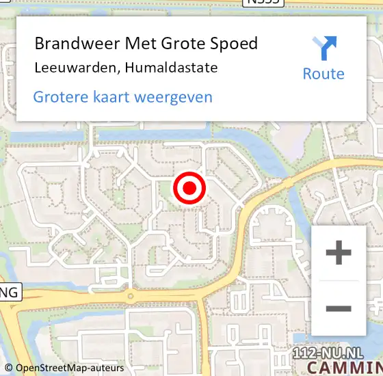 Locatie op kaart van de 112 melding: Brandweer Met Grote Spoed Naar Leeuwarden, Humaldastate op 28 november 2013 11:59