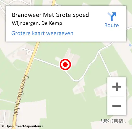 Locatie op kaart van de 112 melding: Brandweer Met Grote Spoed Naar Wijnbergen, De Kemp op 28 november 2015 16:51